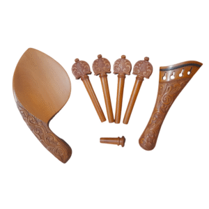 Accessories for Violin in Boxwood with Clef Design